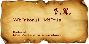 Várkonyi Mária névjegykártya