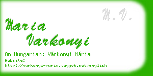 maria varkonyi business card